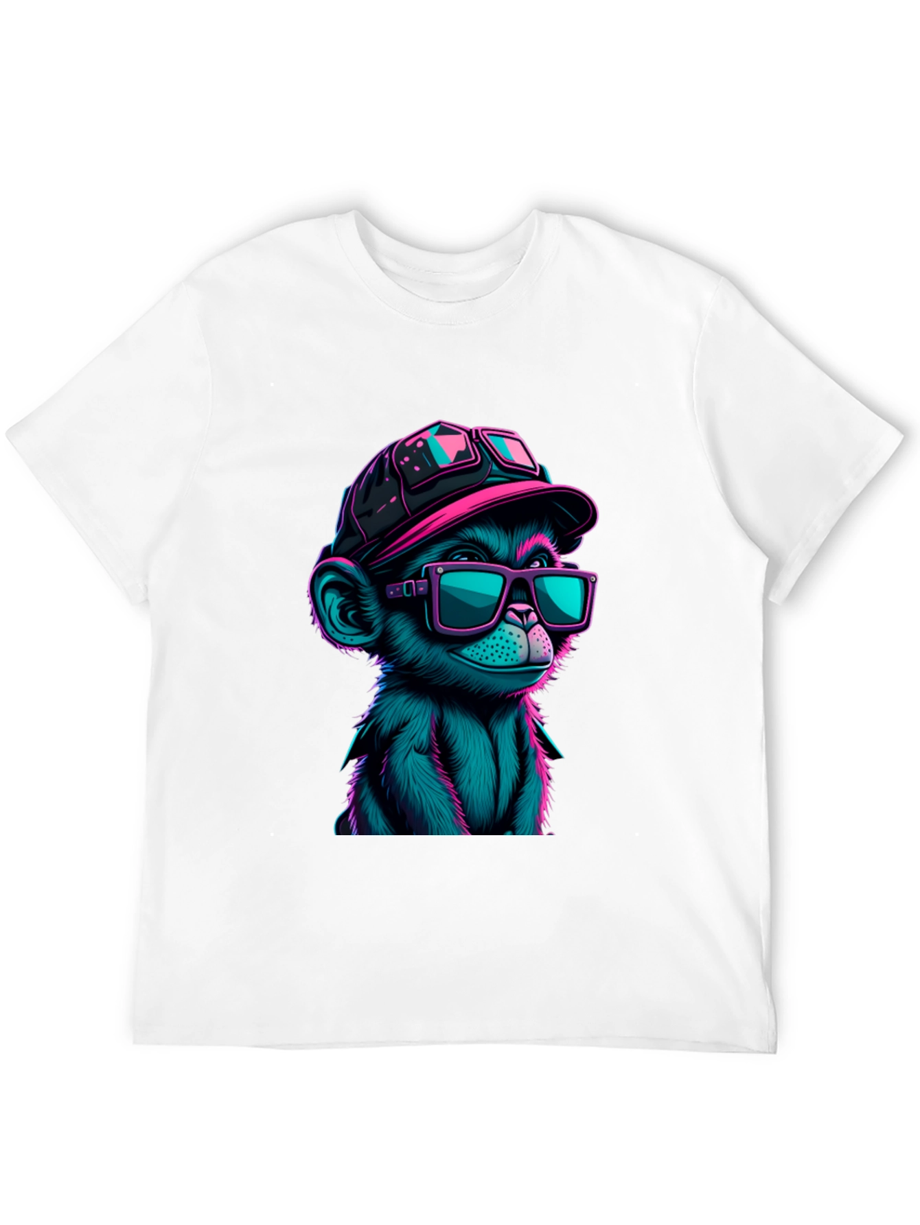 Cool Monkey Graphic Tee - Neon Ape Design