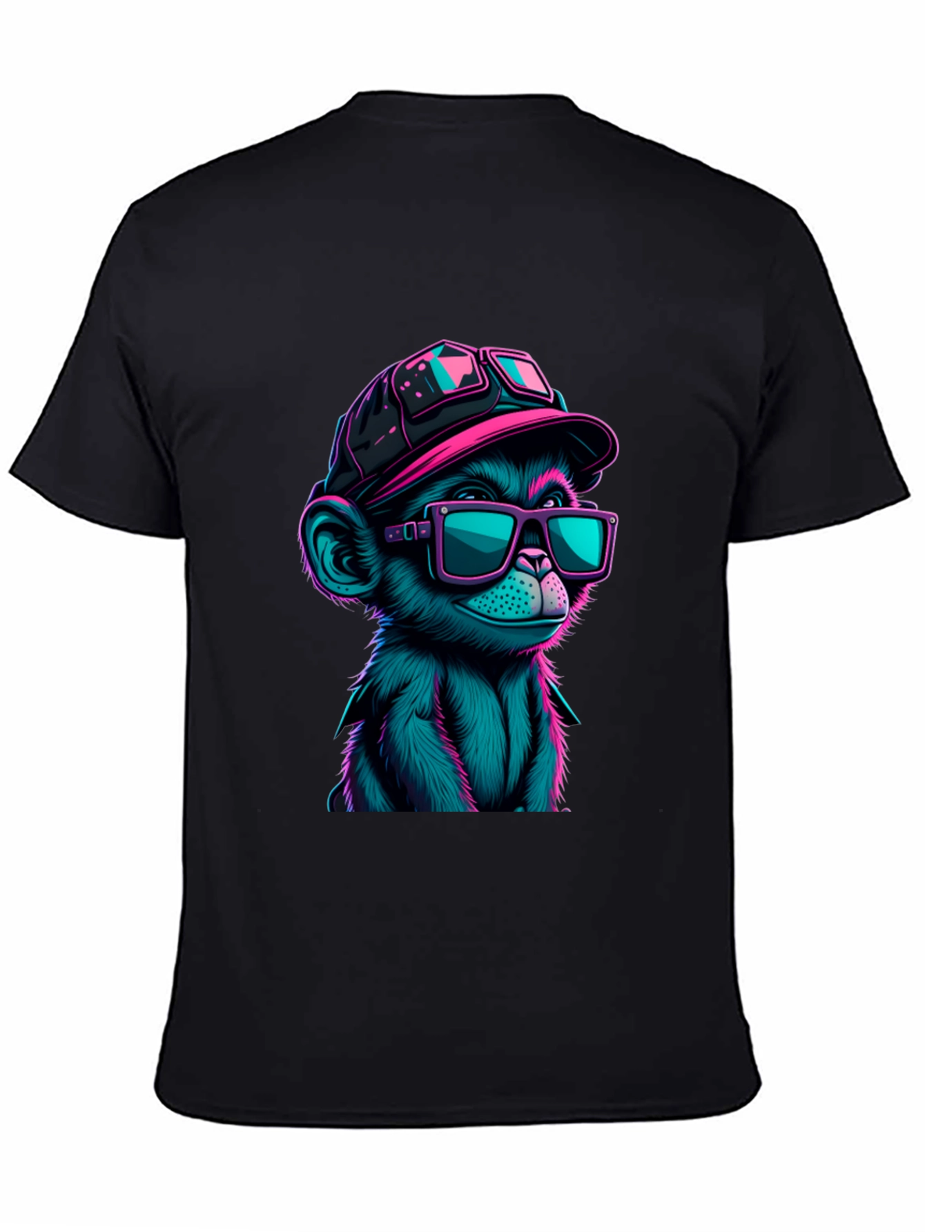 Cool Monkey Graphic Tee - Neon Ape Design