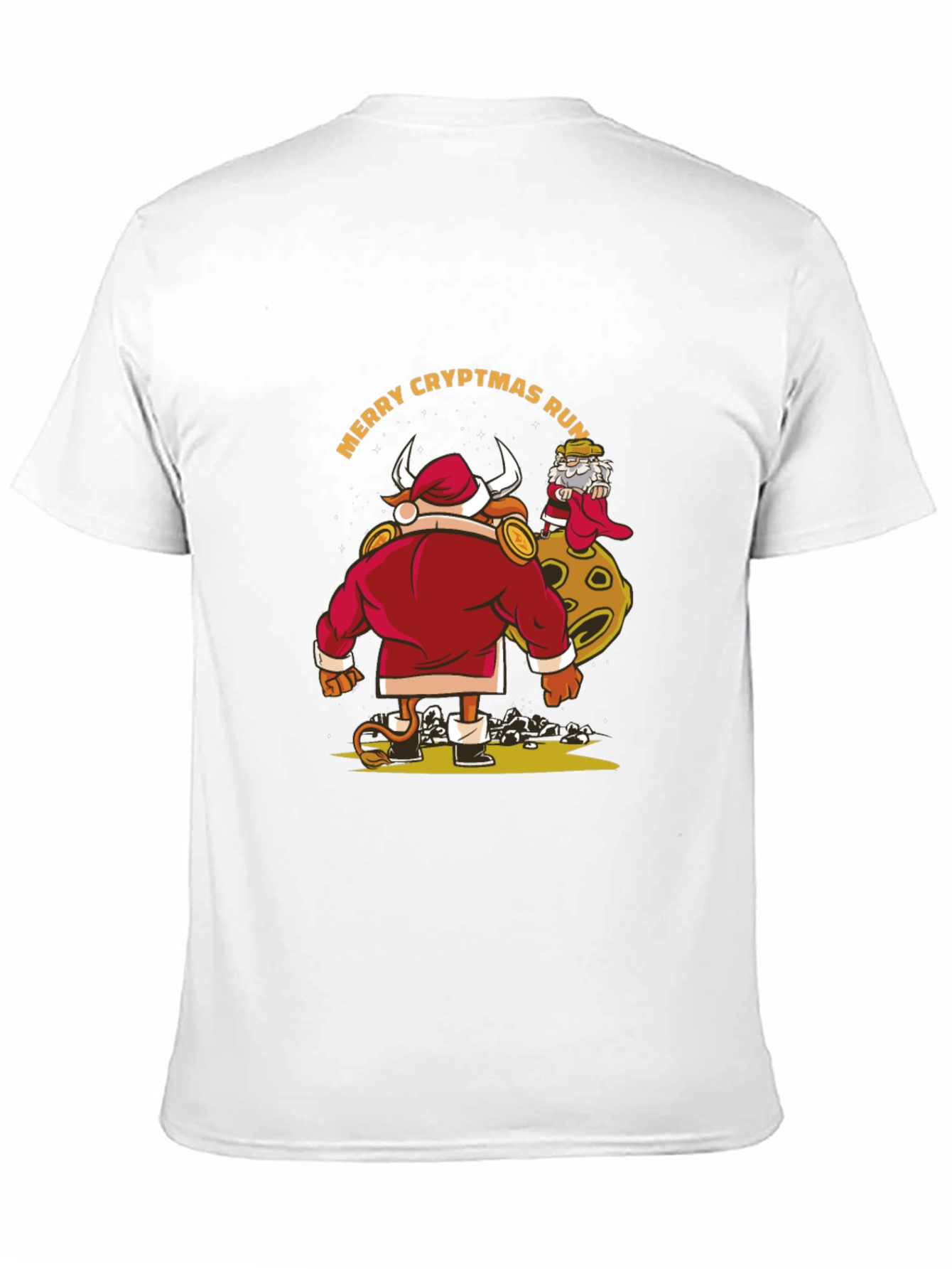 Merry Cryptmas Run Bull Santa T-Shirt