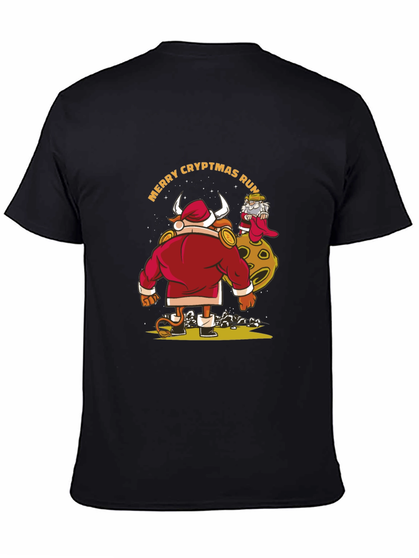 Merry Cryptmas Run Bull Santa T-Shirt