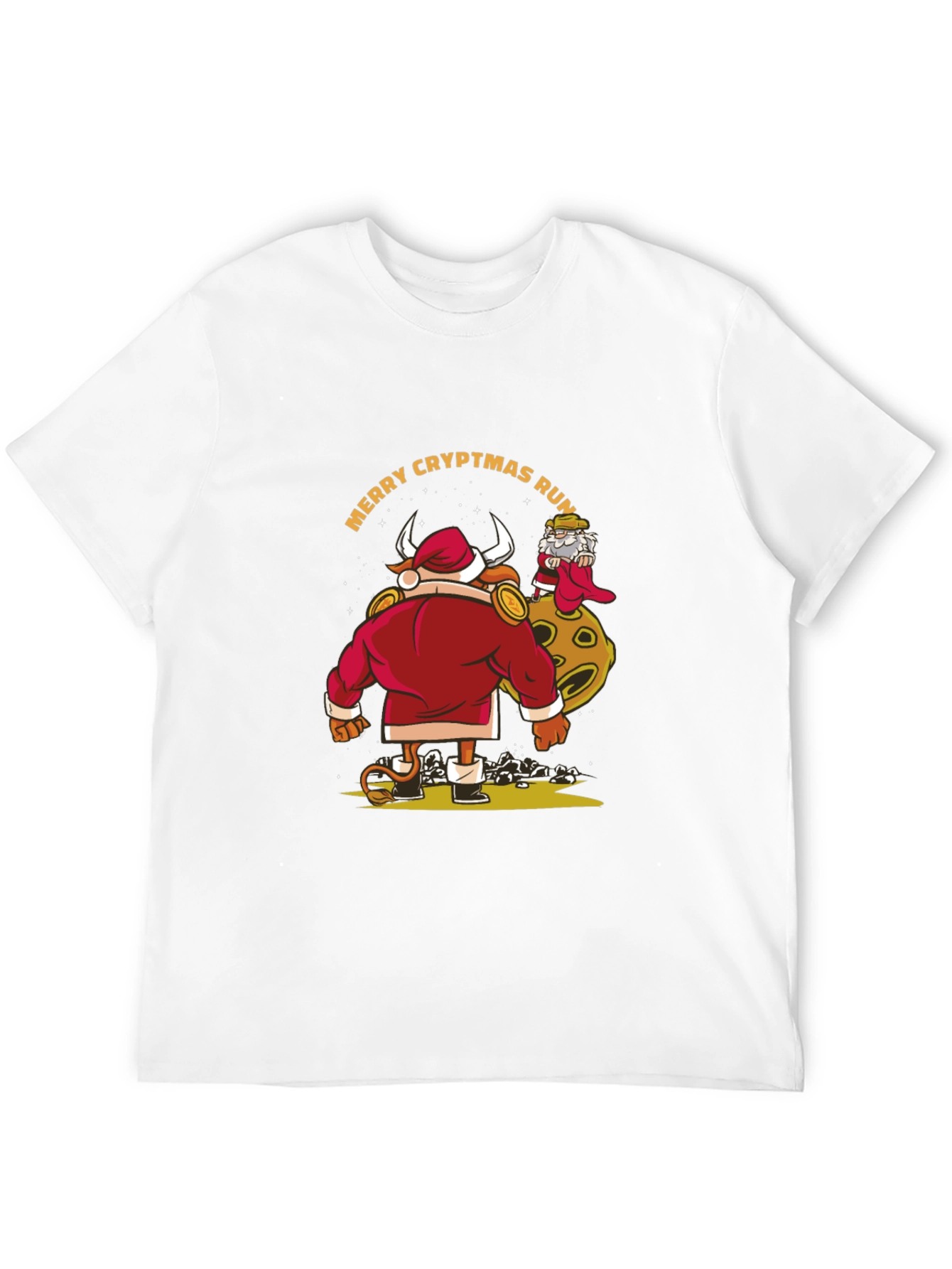 Merry Cryptmas Run Bull Santa T-Shirt