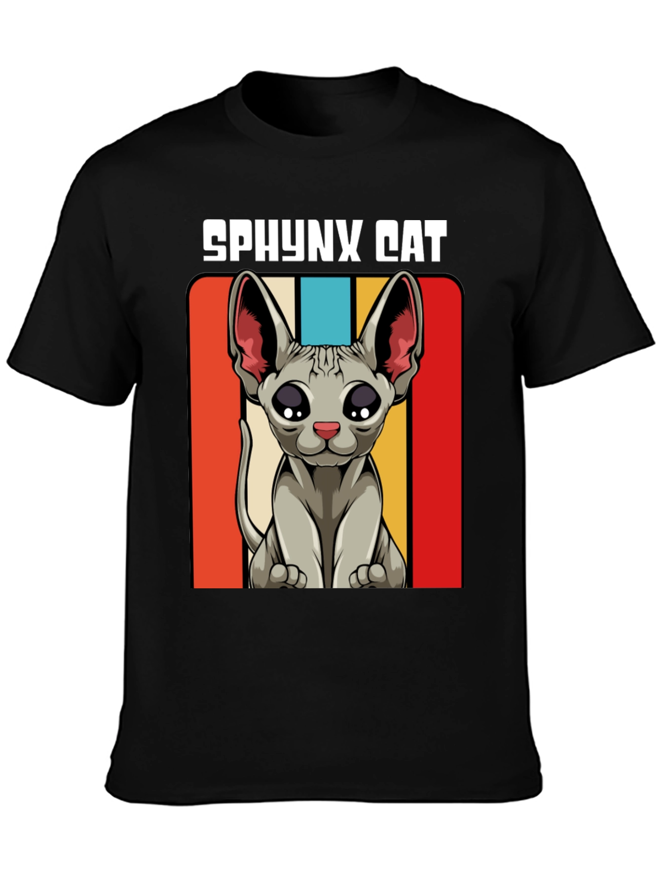 Retro Sphynx Cat Graphic T-Shirt