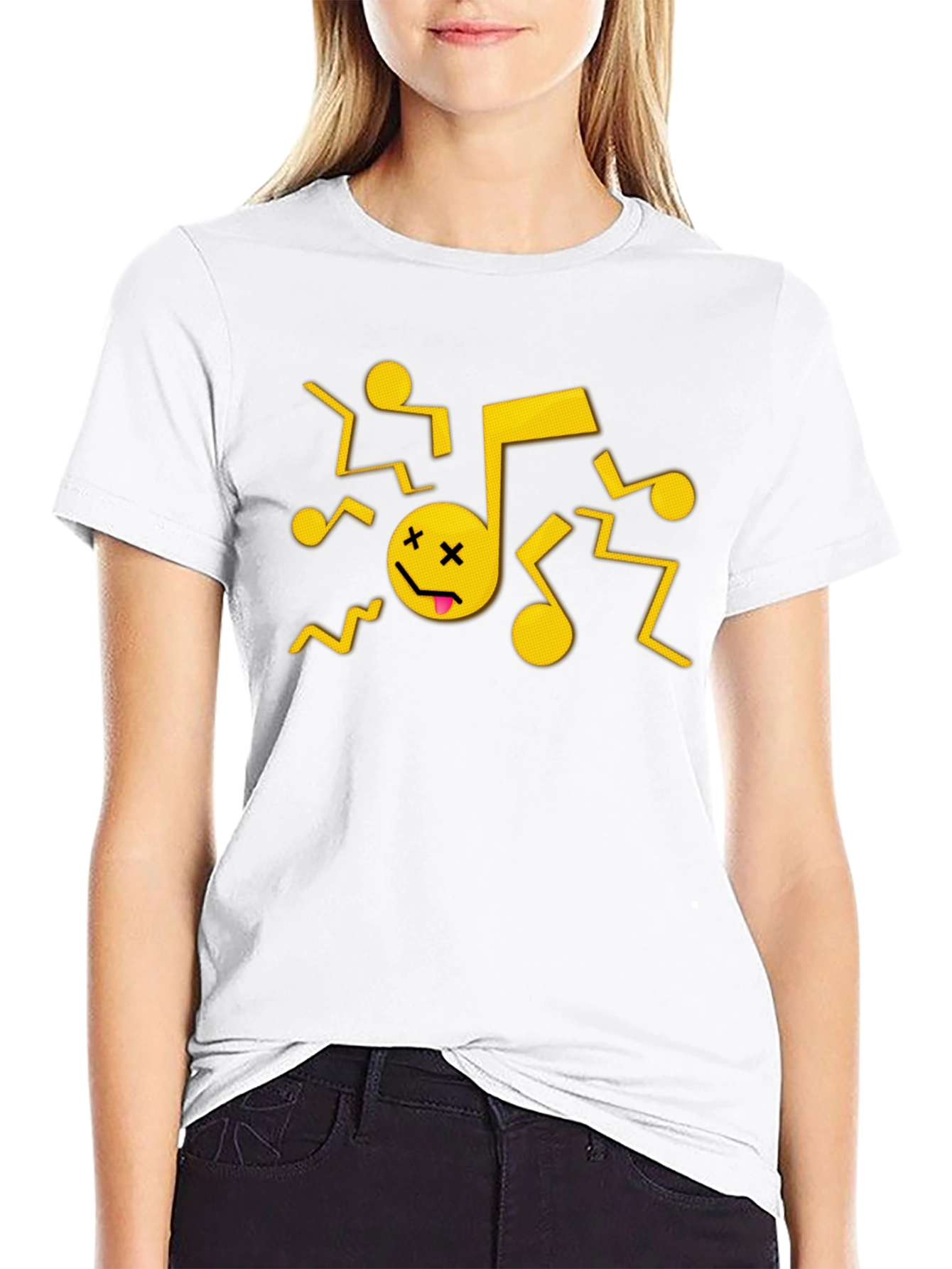 Dancing Music Note Graphic T-Shirt