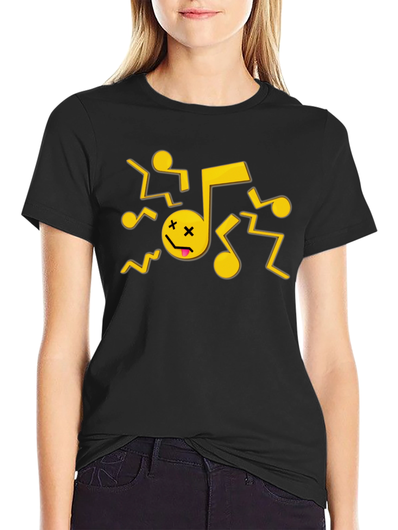 Dancing Music Note Graphic T-Shirt