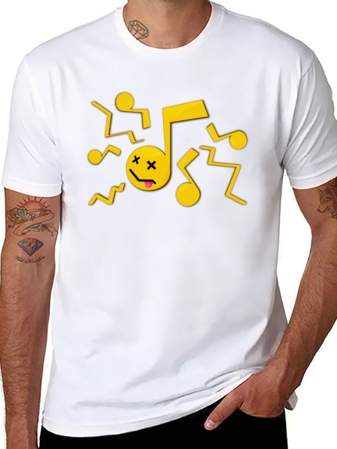 Dancing Music Note Graphic T-Shirt