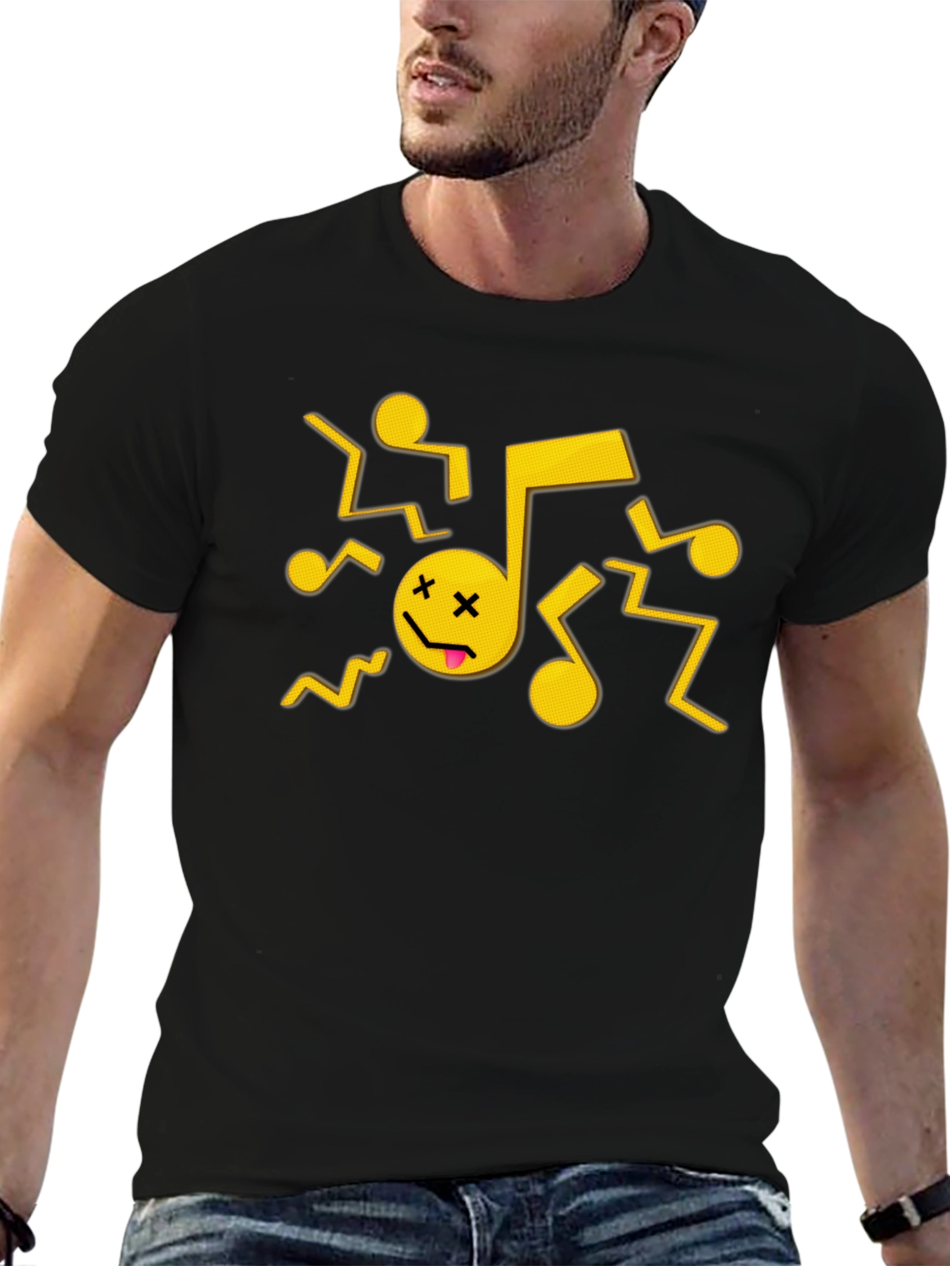 Dancing Music Note Graphic T-Shirt