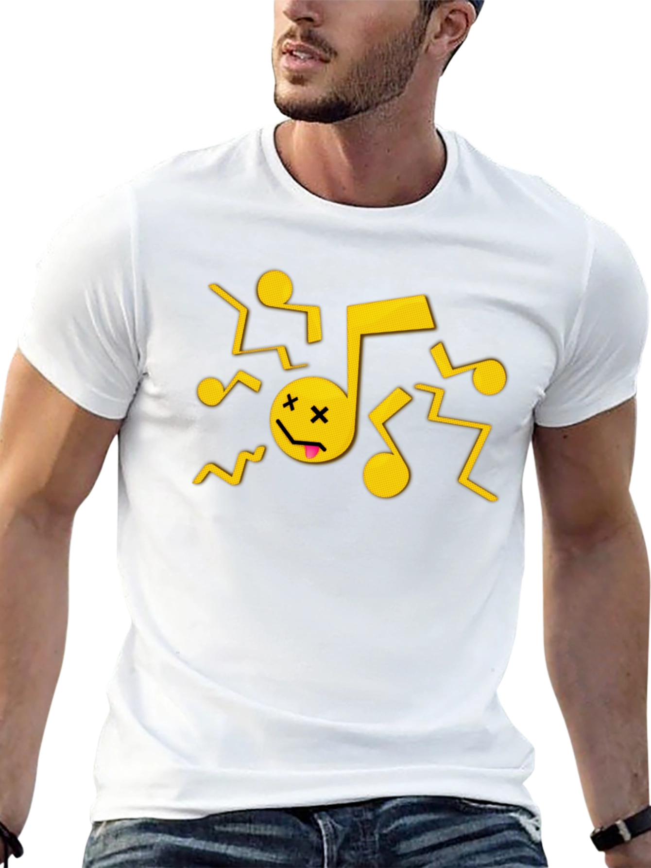 Dancing Music Note Graphic T-Shirt