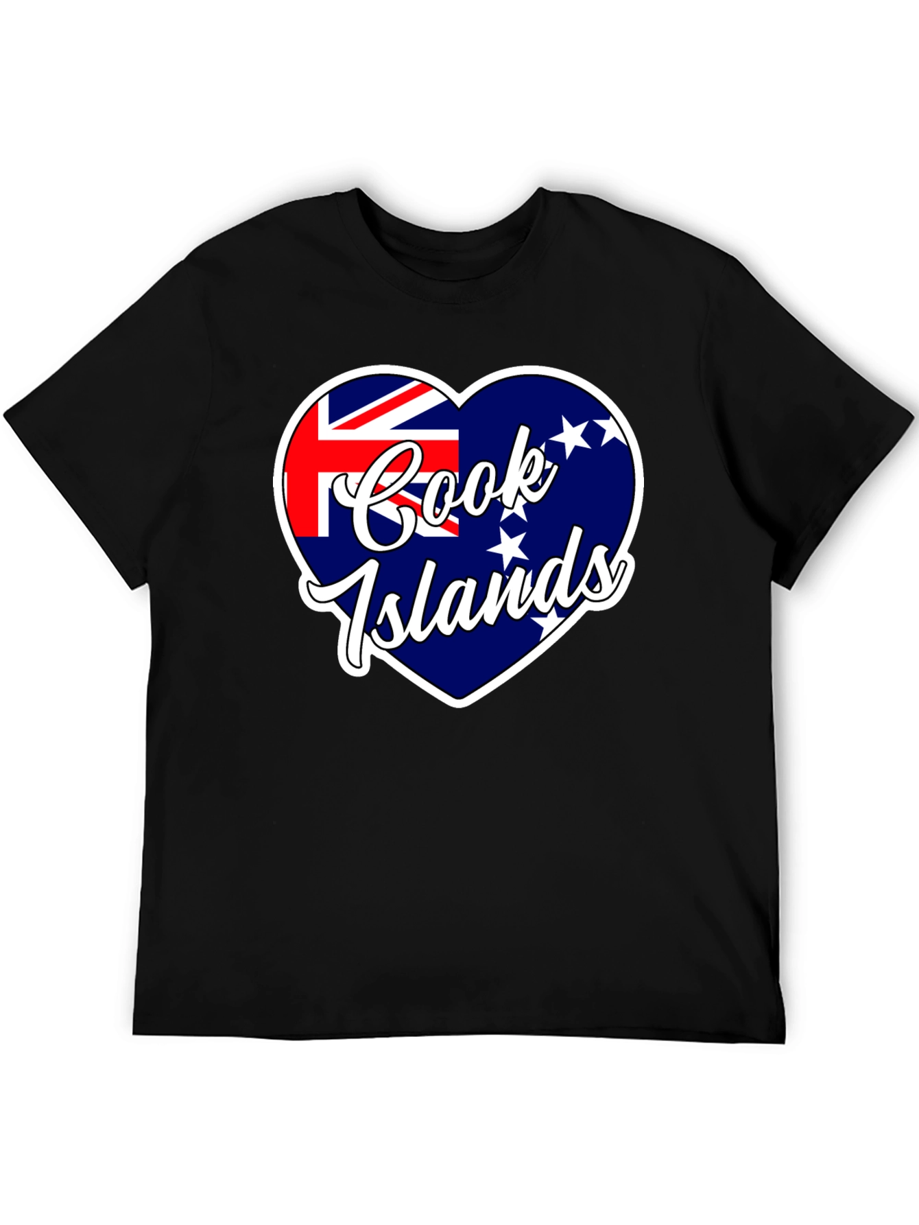 Cook Islands Flag Heart T-Shirt