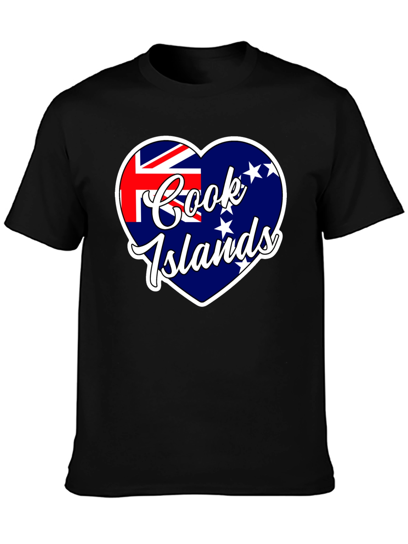 Cook Islands Flag Heart T-Shirt