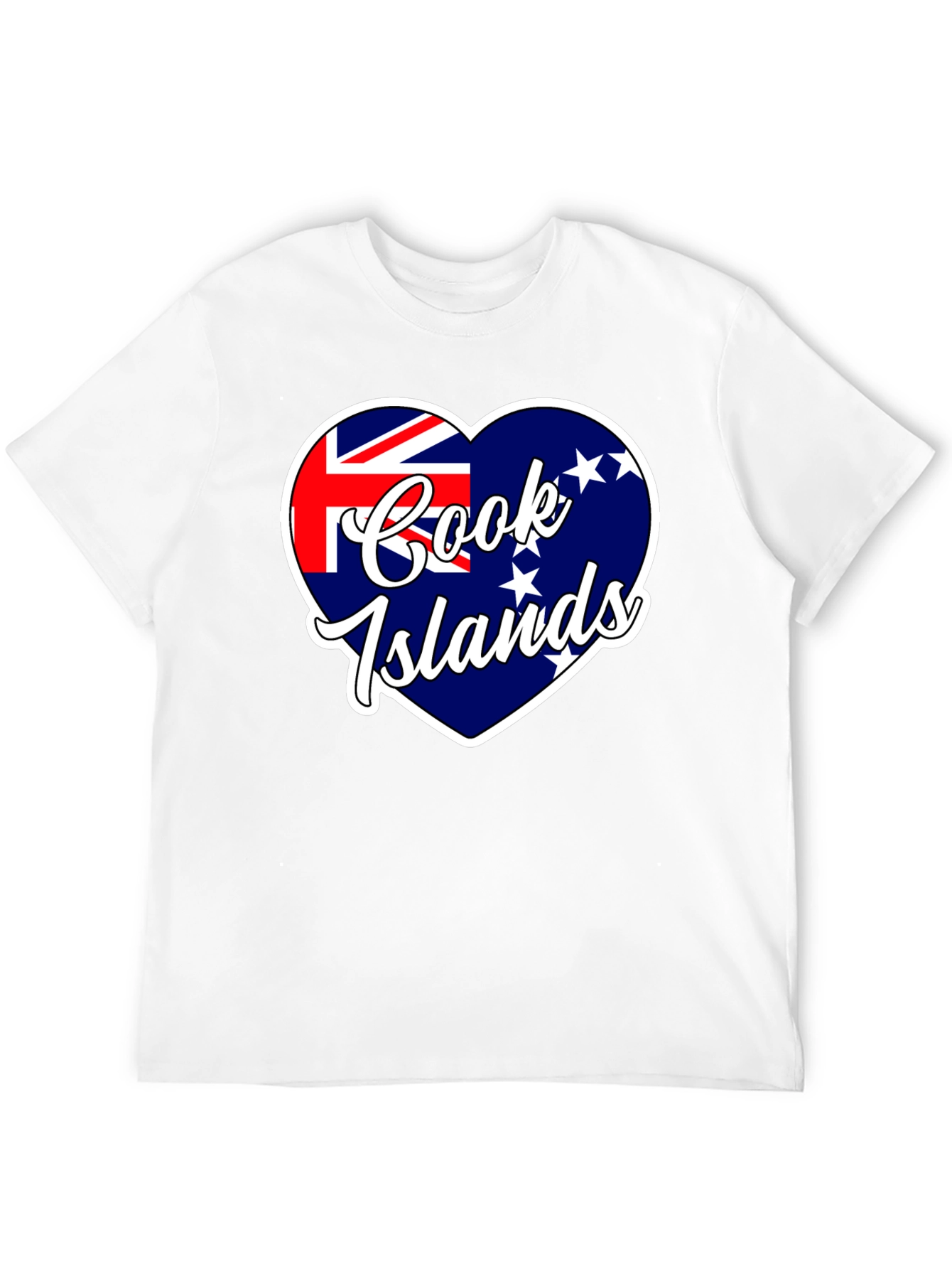 Cook Islands Flag Heart T-Shirt