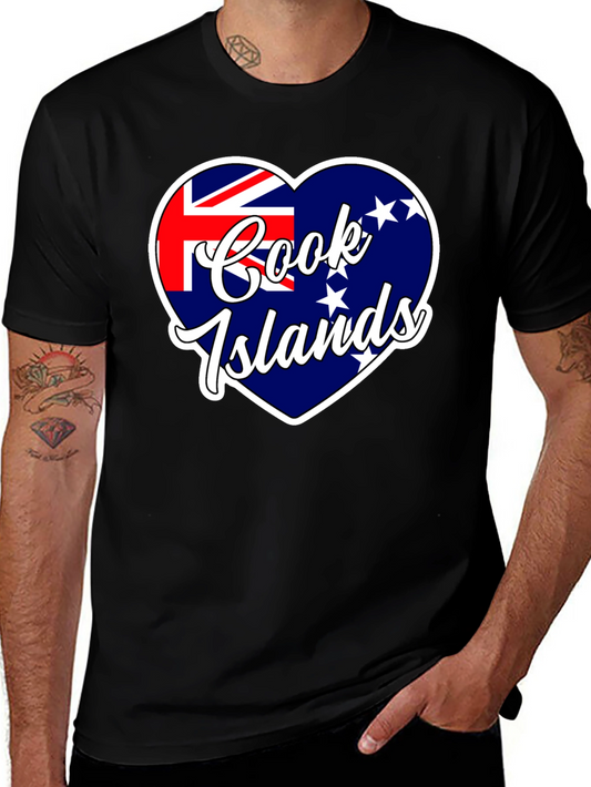 Cook Islands Flag Heart T-Shirt