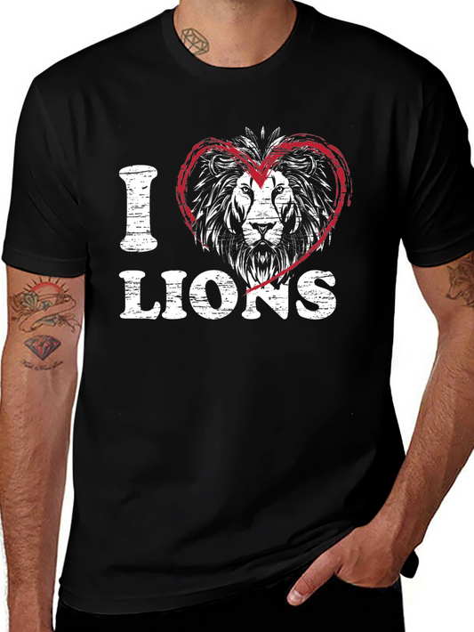 I Heart Lions Graphic Tee - Black