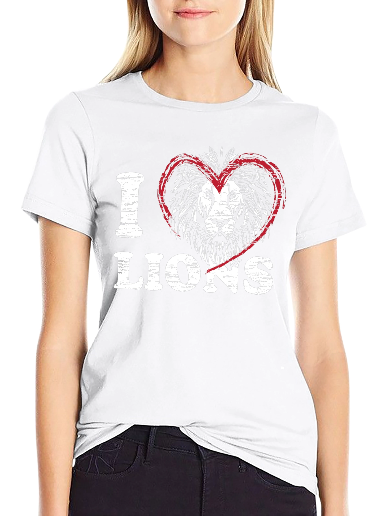 I Heart Lions Graphic Tee - Black