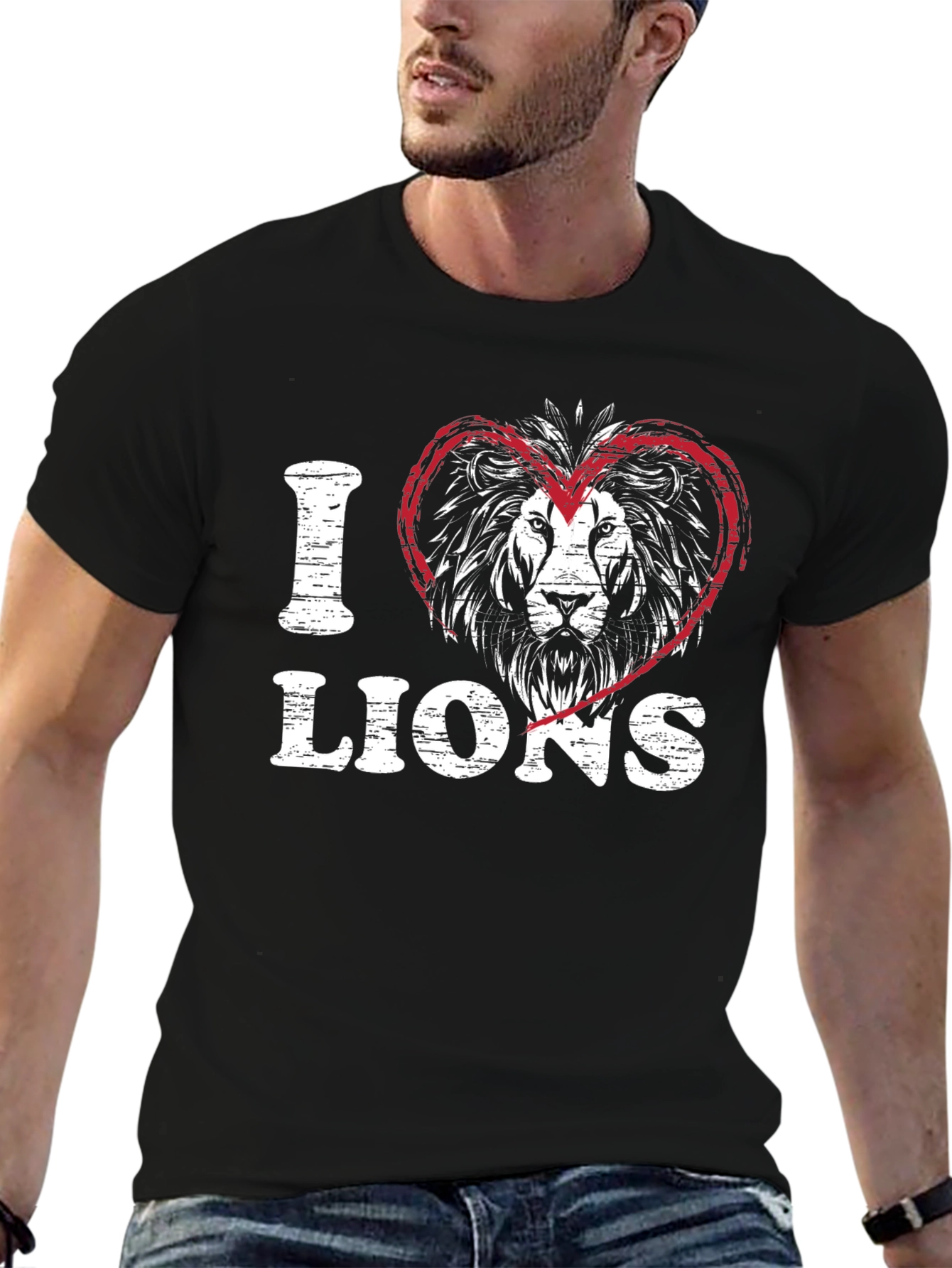 I Heart Lions Graphic Tee - Black
