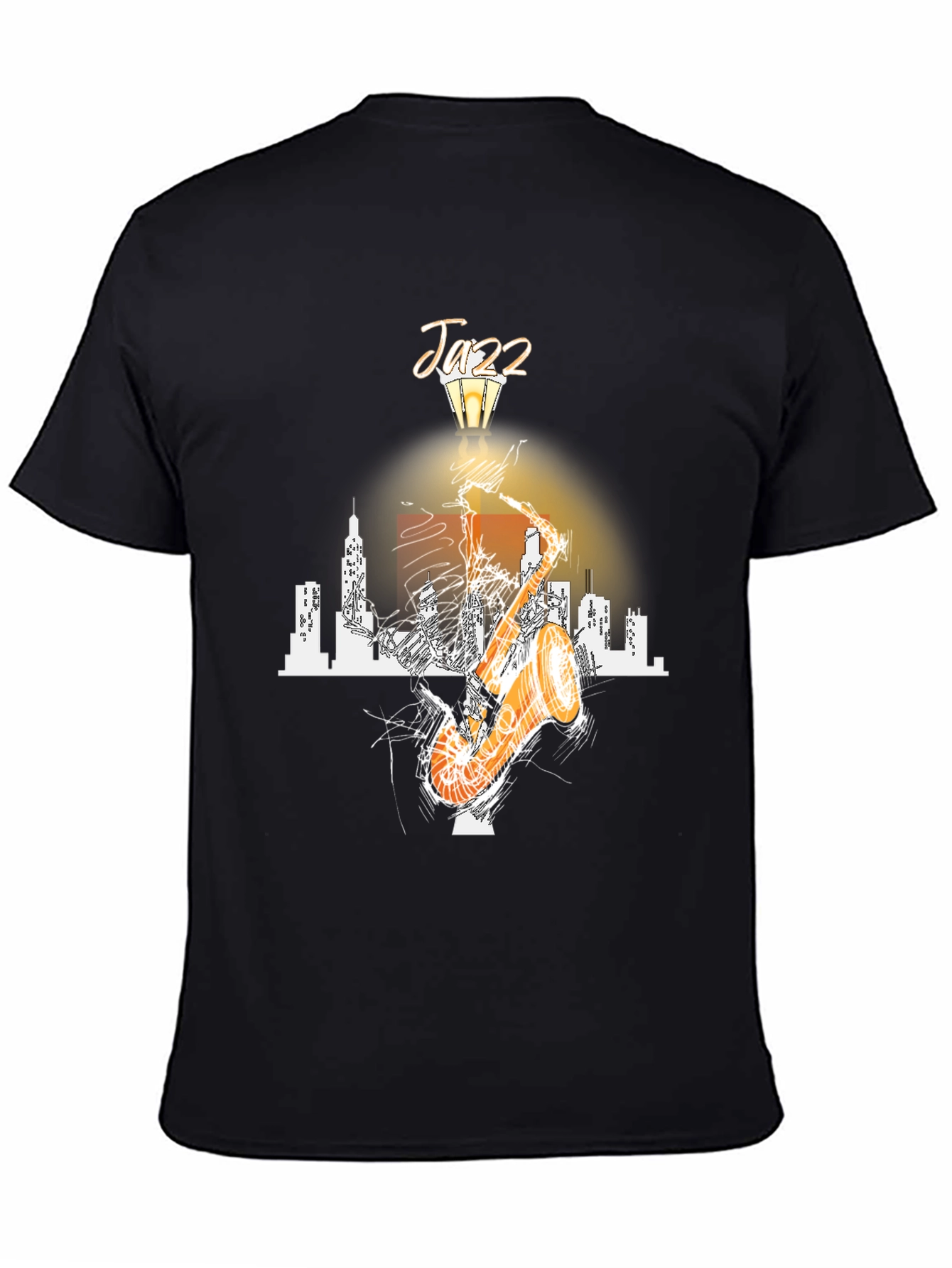 Jazz Saxophone Cityscape Graphic T-Shirt