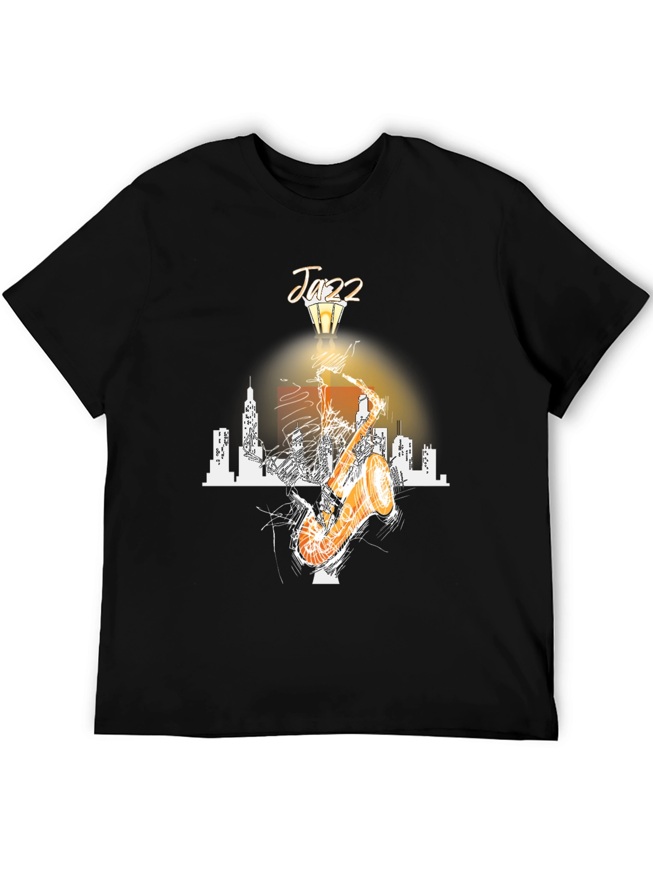 Jazz Saxophone Cityscape Graphic T-Shirt