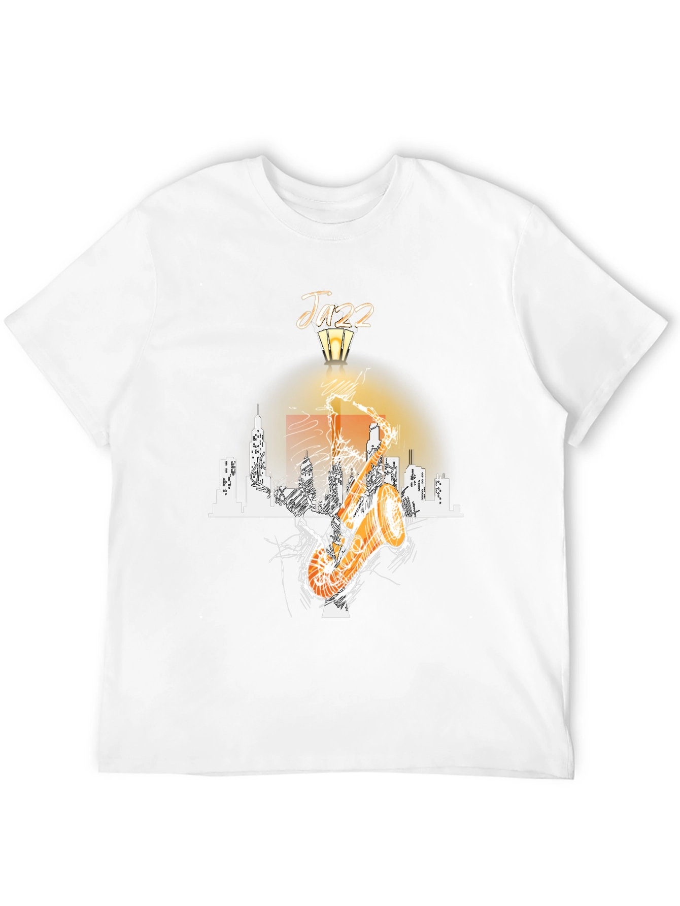 Jazz Saxophone Cityscape Graphic T-Shirt