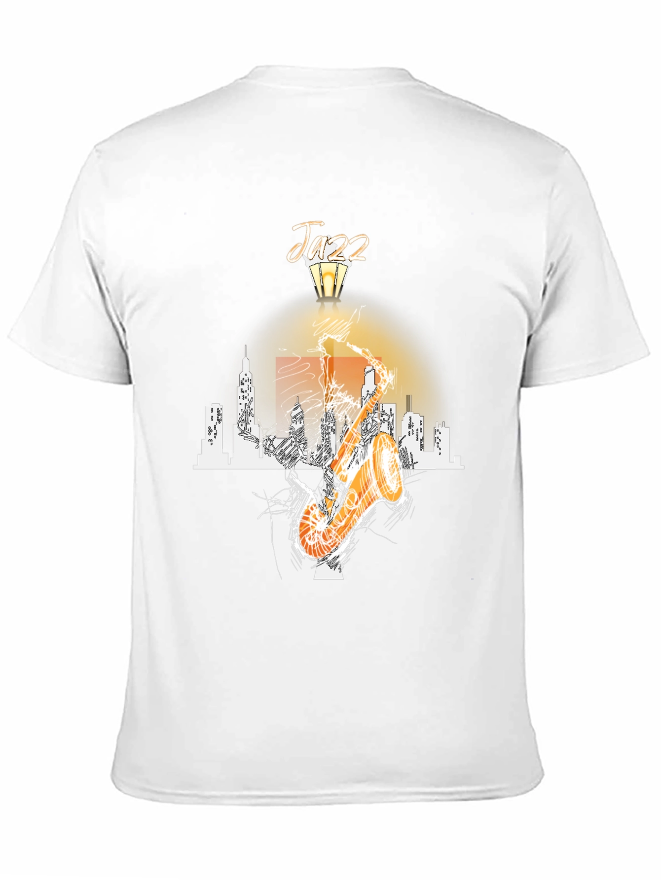 Jazz Saxophone Cityscape Graphic T-Shirt