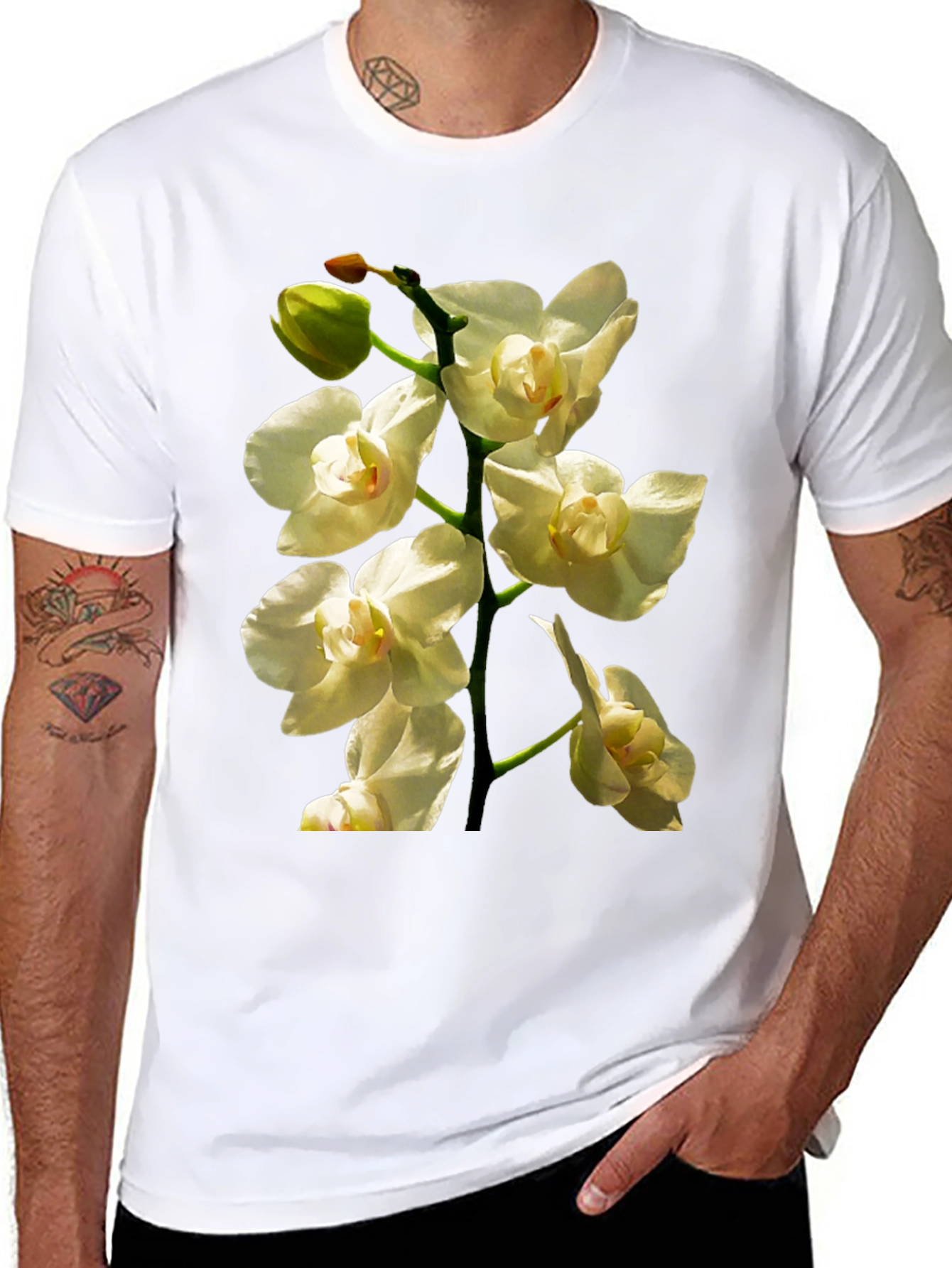 Orchid Flower Graphic Tee - Stylish Botanical Design