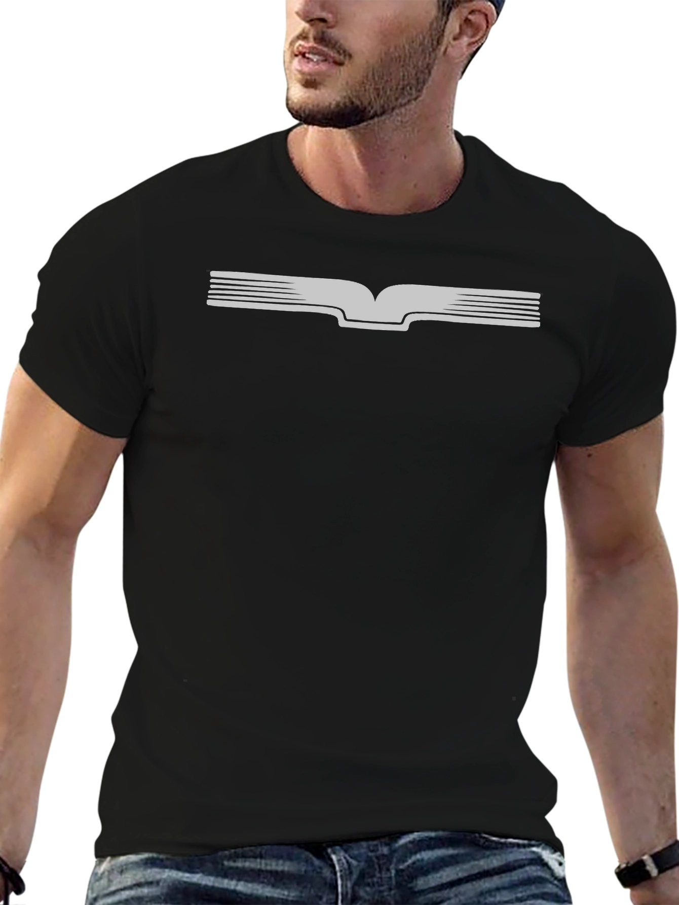 Modern Black T-Shirt with Minimalist Graphic Design