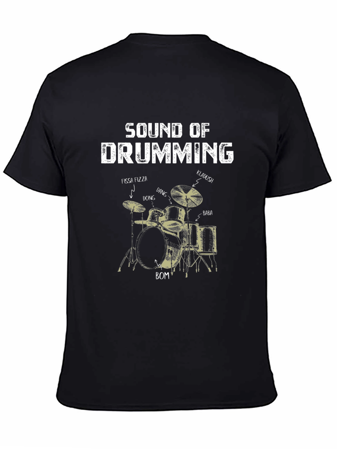 Sound of Drumming Black T-Shirt for Music Lovers