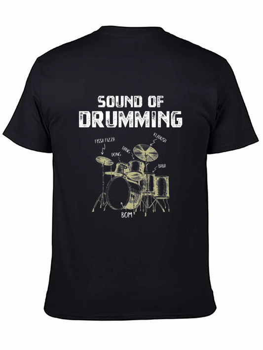 Sound of Drumming Black T-Shirt for Music Lovers