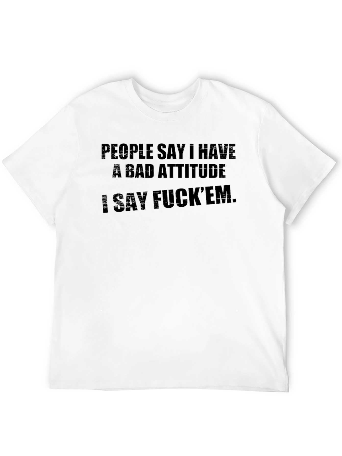 Attitude Graphic Tee - Black Crew Neck T-Shirt
