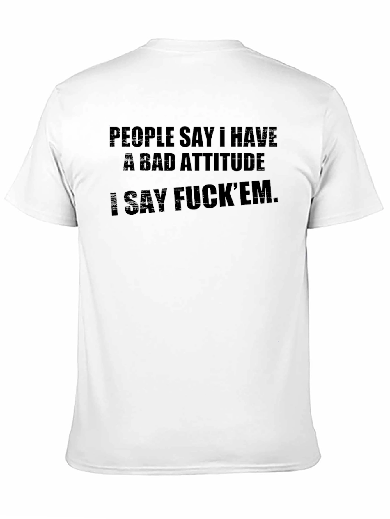 Attitude Graphic Tee - Black Crew Neck T-Shirt