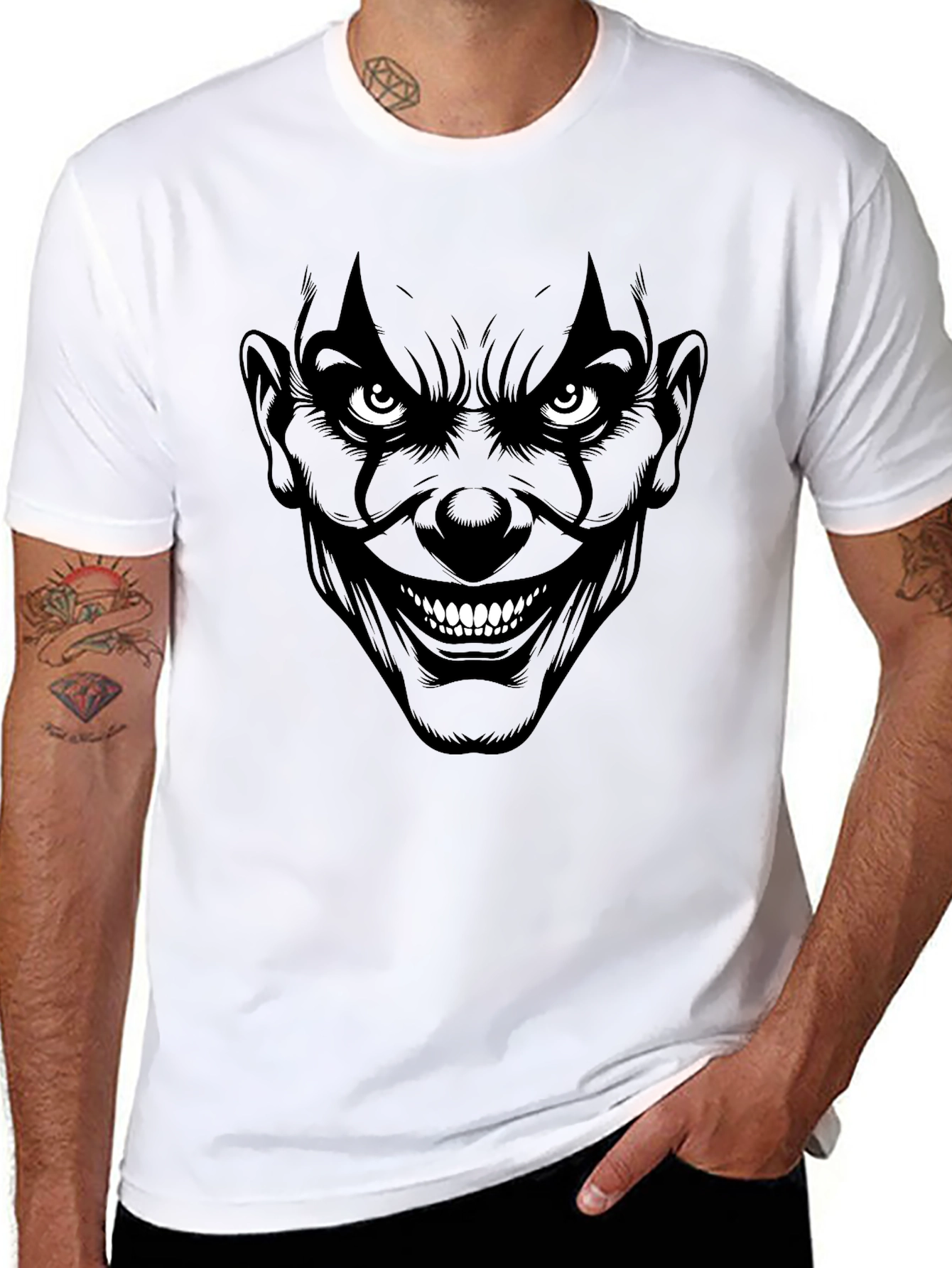 Creepy Clown Graphic Tee - Mens Black T-Shirt