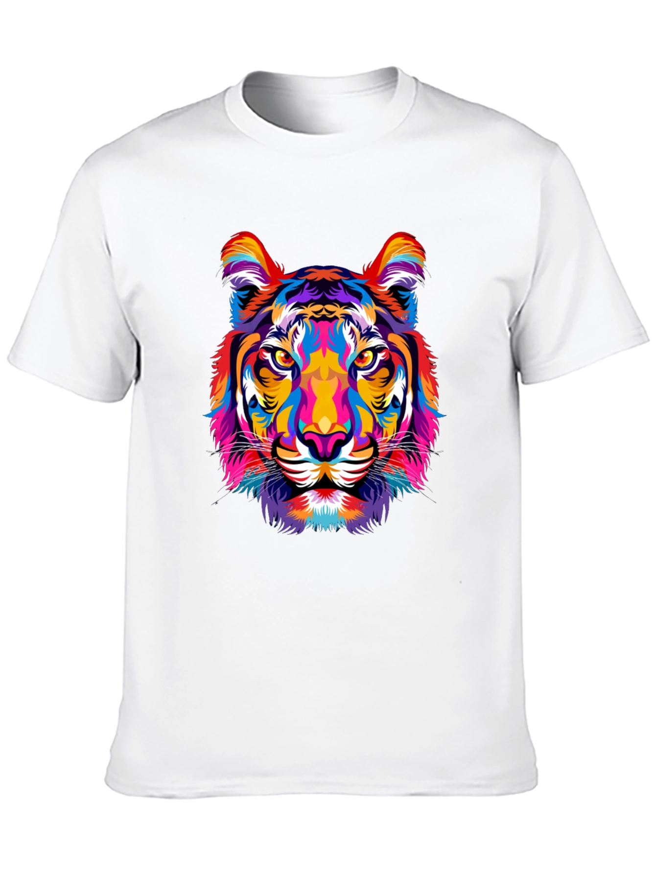 Vibrant Tiger Graphic Print Mens Black T-Shirt