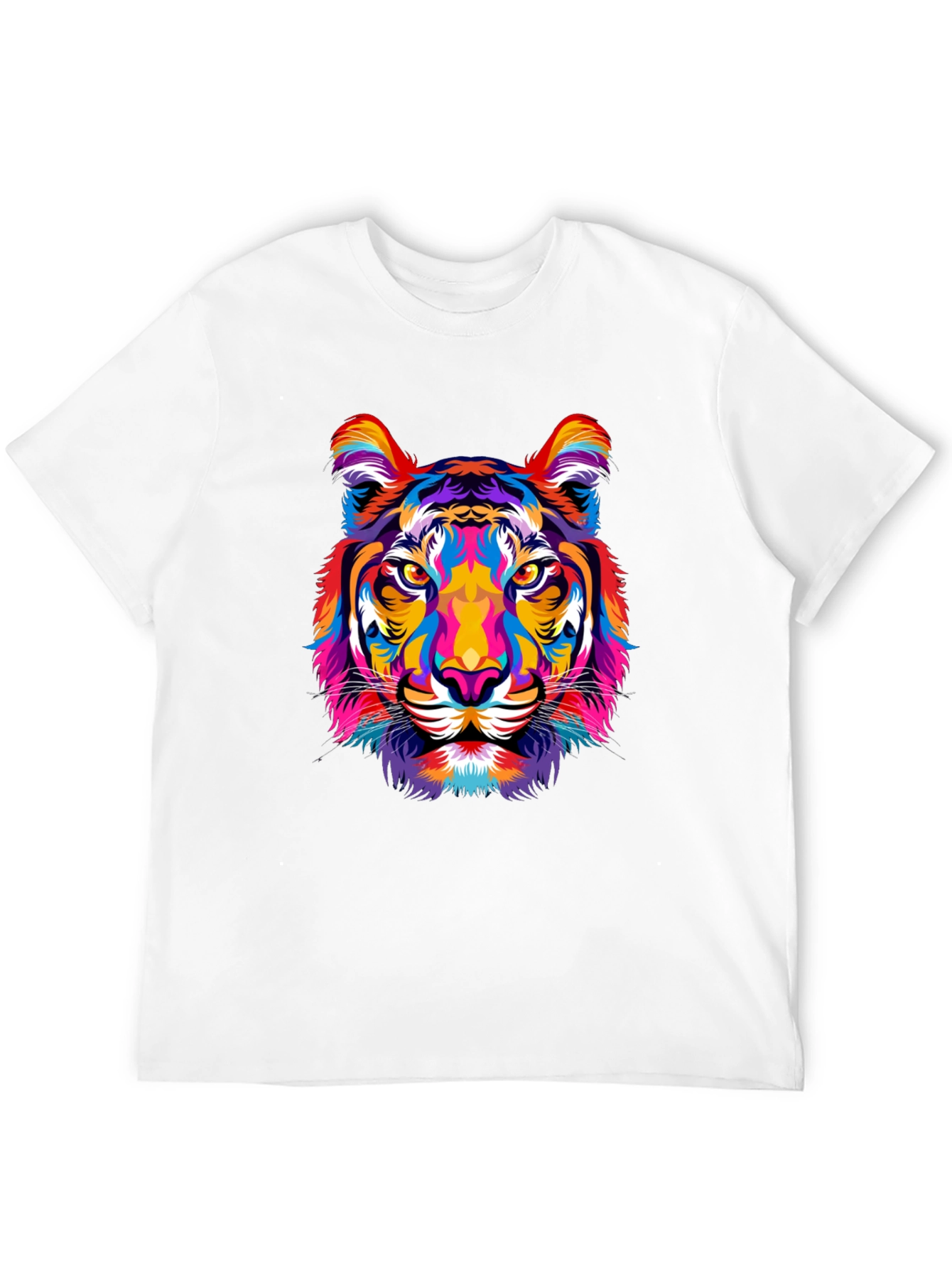 Vibrant Tiger Graphic Print Mens Black T-Shirt