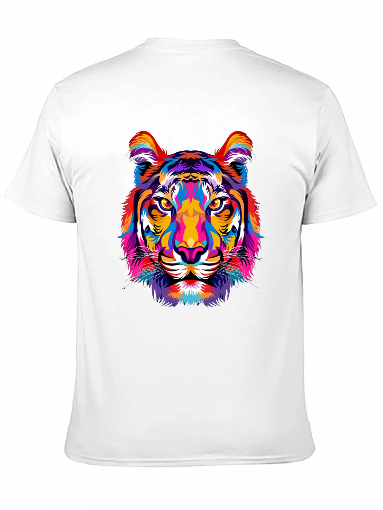Vibrant Tiger Graphic Print Mens Black T-Shirt