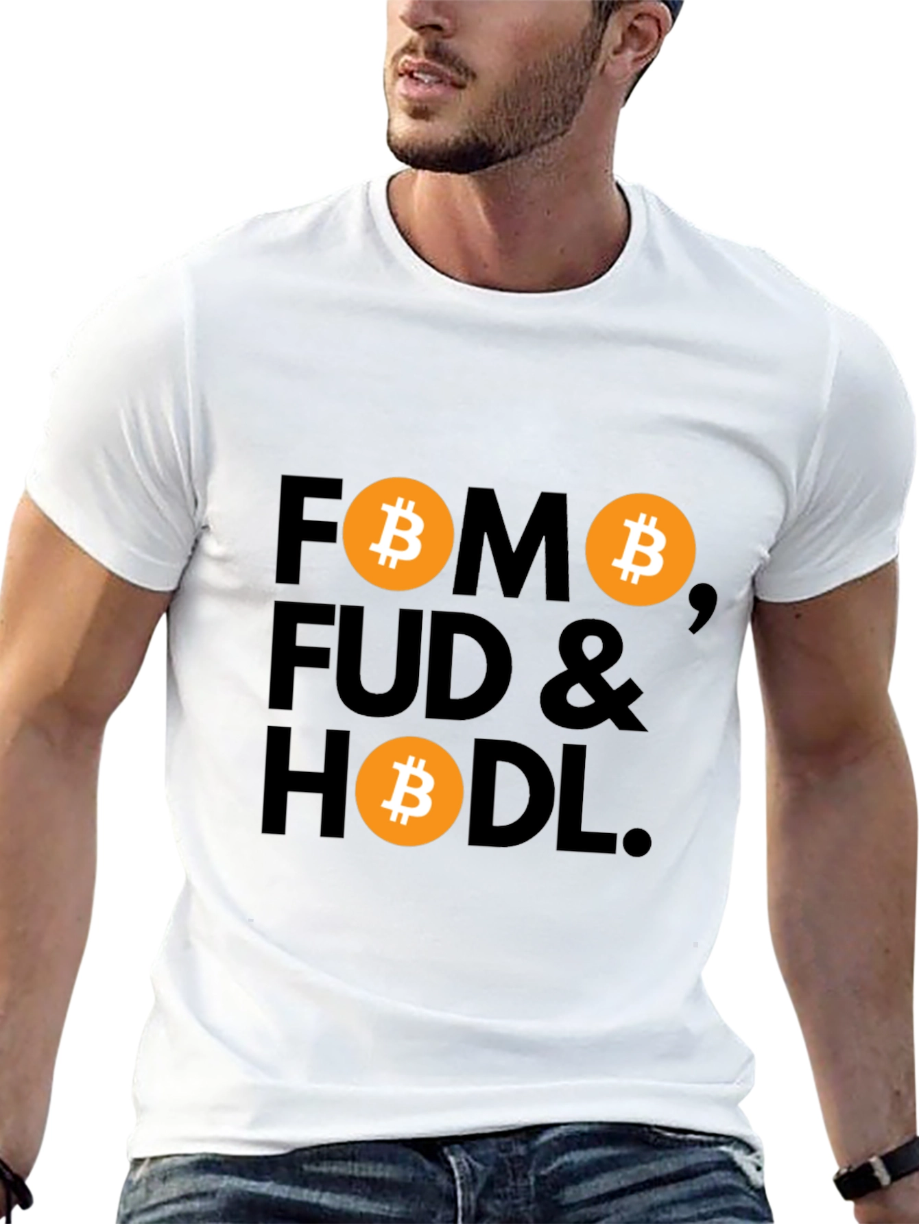 FOMO FUD & HODL Bitcoin Graphic Tee