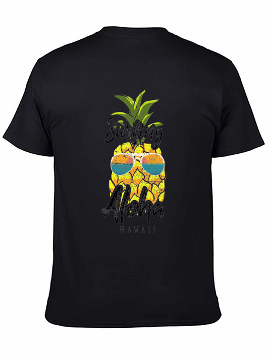 Surfing Aloha Pineapple Graphic Tee