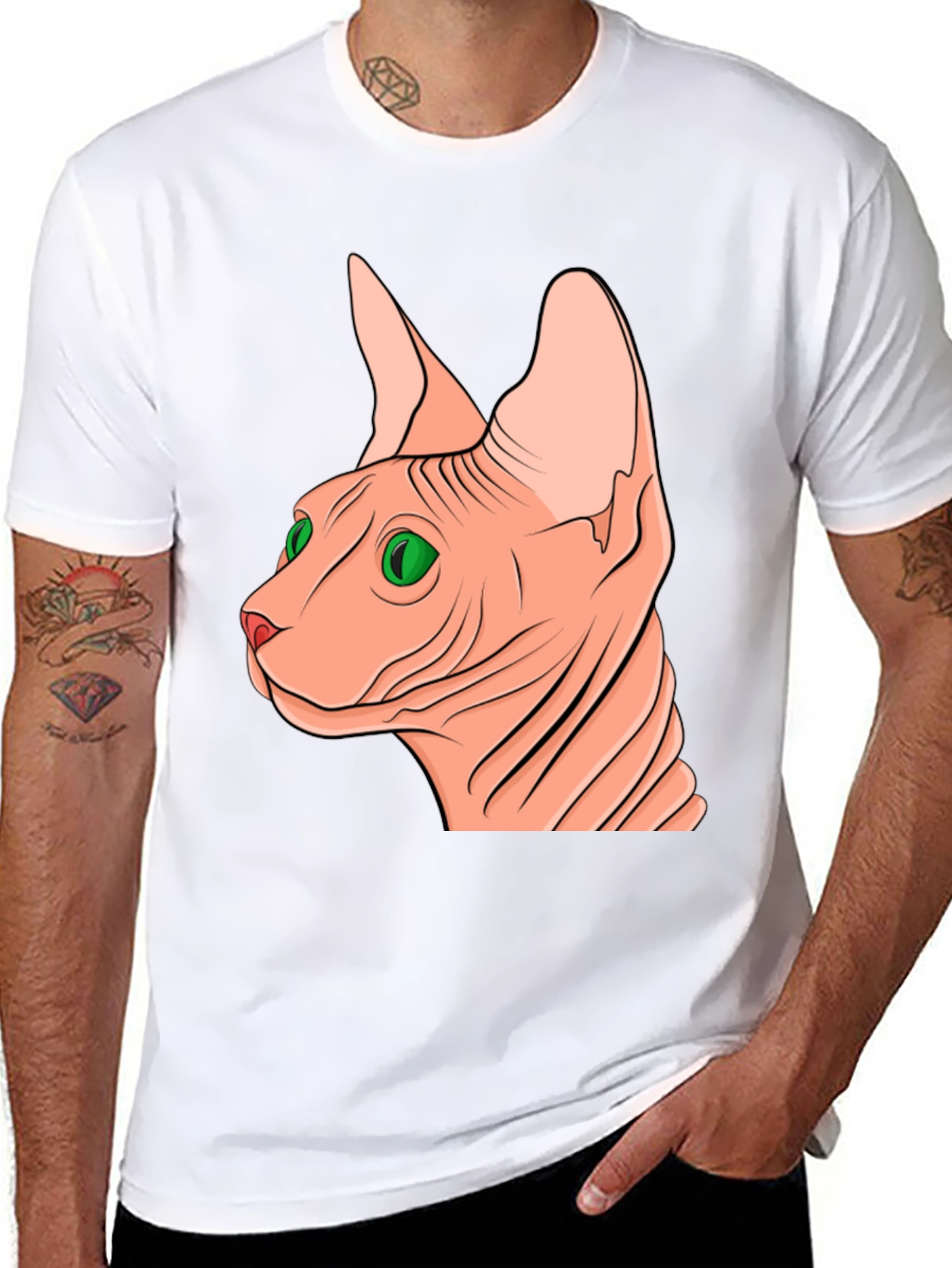 Sphynx Cat Graphic Tee - Unique Design