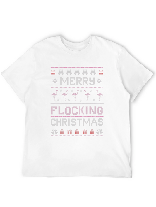 Merry Flocking Christmas Ugly Sweater Graphic Tee