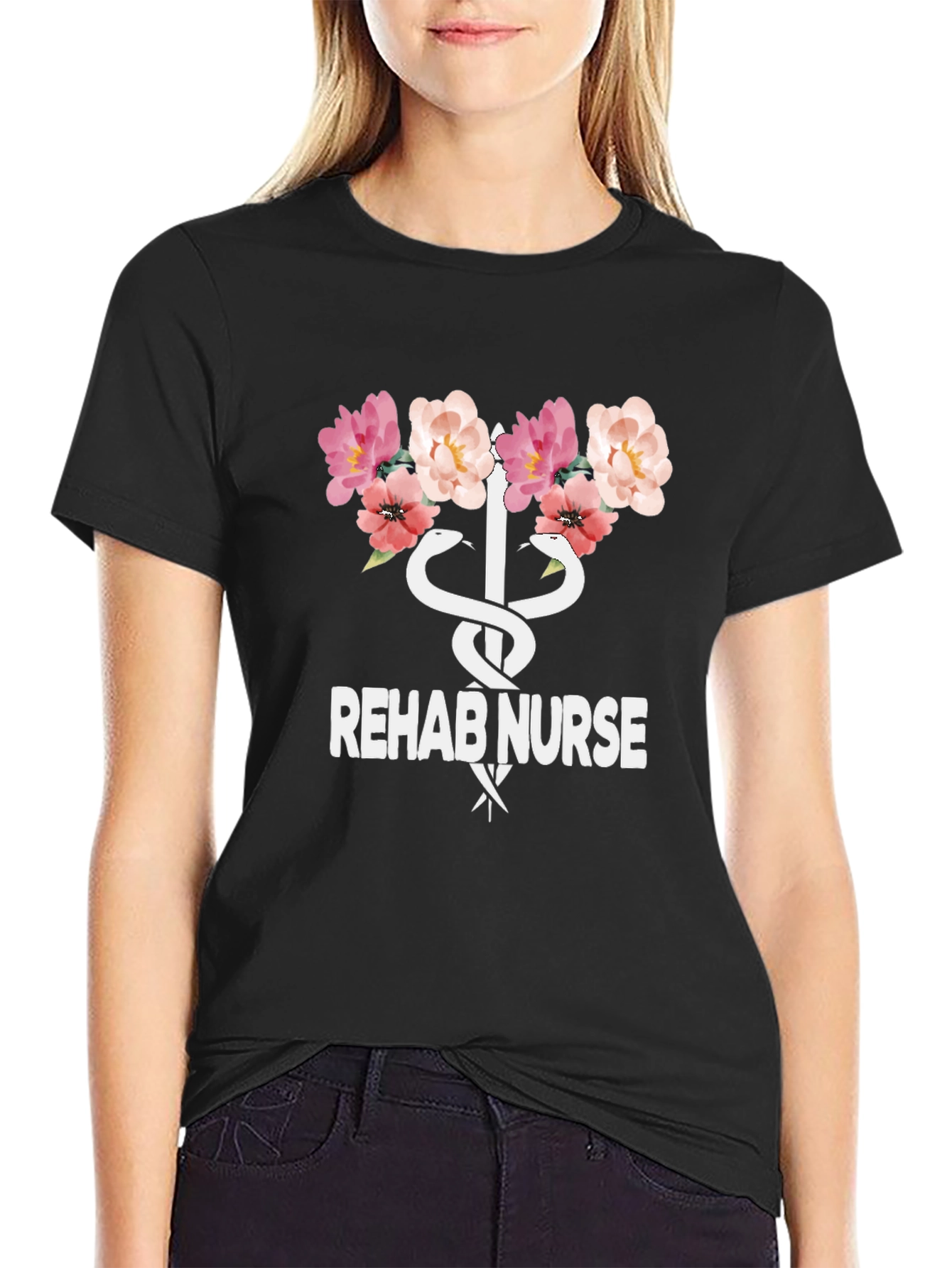 Rehab Nurse Floral Graphic T-Shirt - Unisex