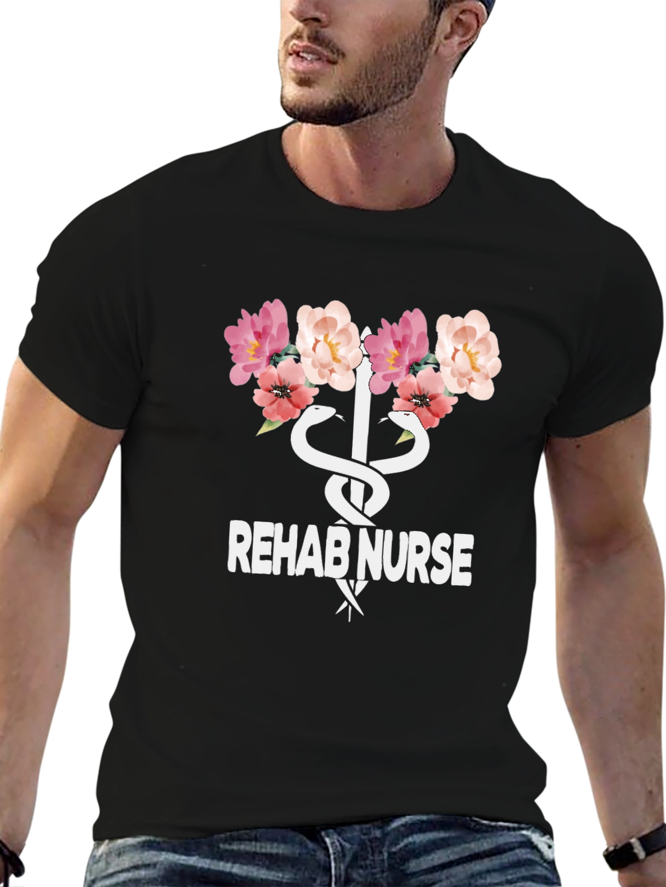 Rehab Nurse Floral Graphic T-Shirt - Unisex