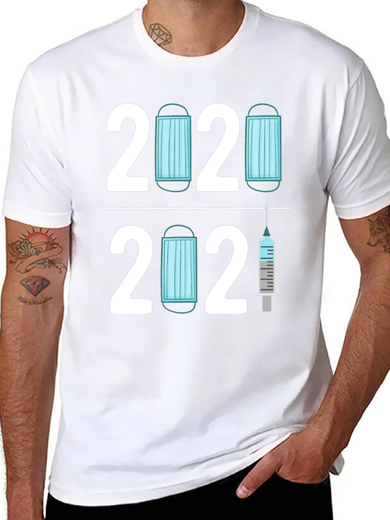 2020 2021 Pandemic Mask & Vaccine T-Shirt