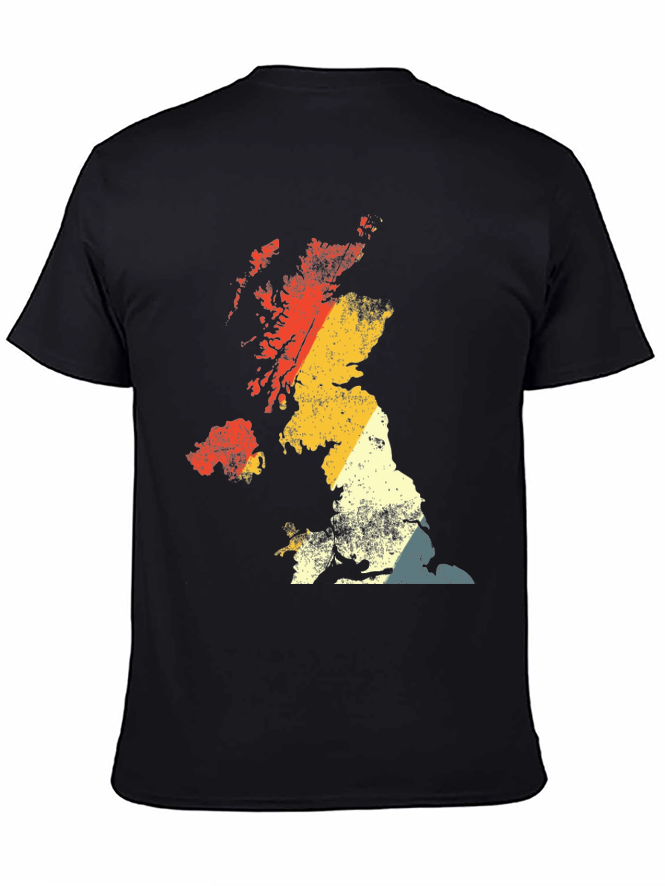 Retro UK Map Graphic Tee - Black