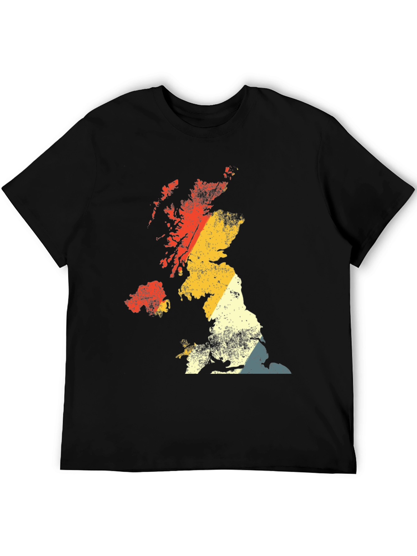 Retro UK Map Graphic Tee - Black