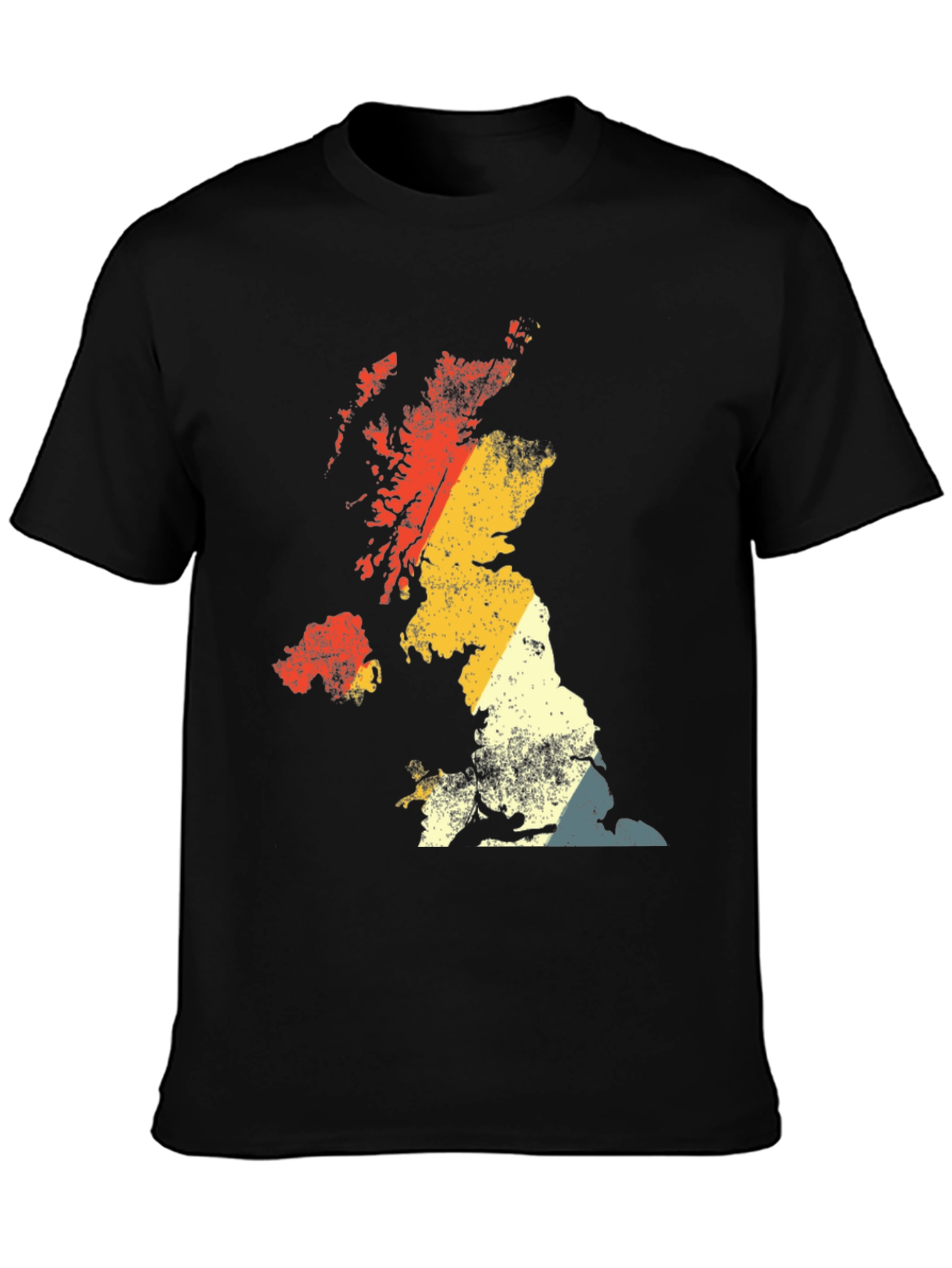 Retro UK Map Graphic Tee - Black