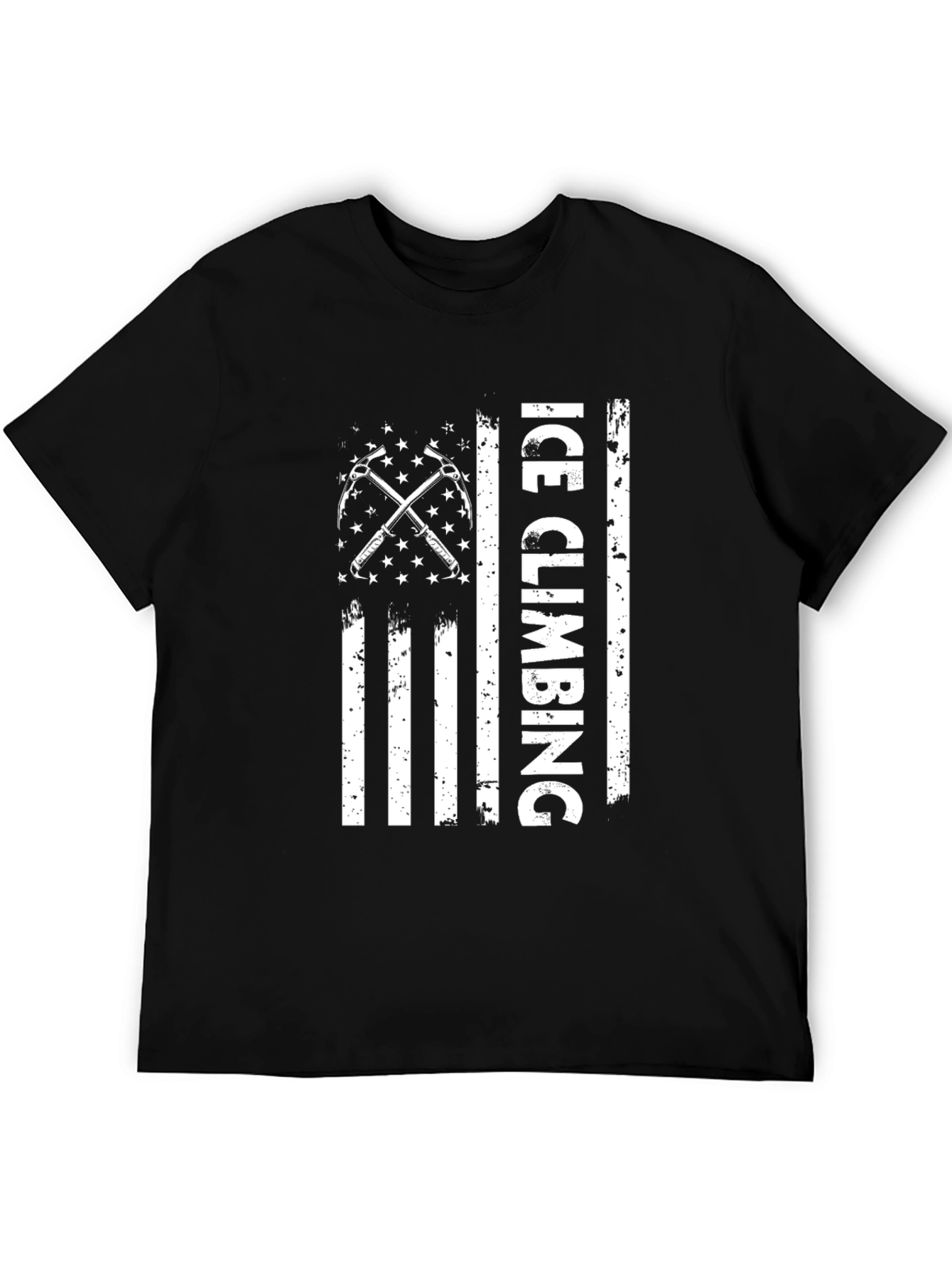 Ice Climbing USA Flag Graphic T-Shirt