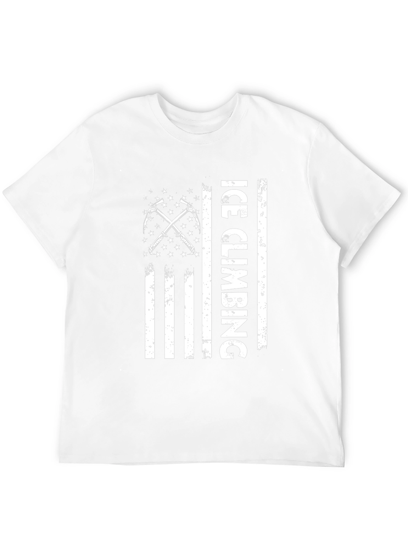 Ice Climbing USA Flag Graphic T-Shirt