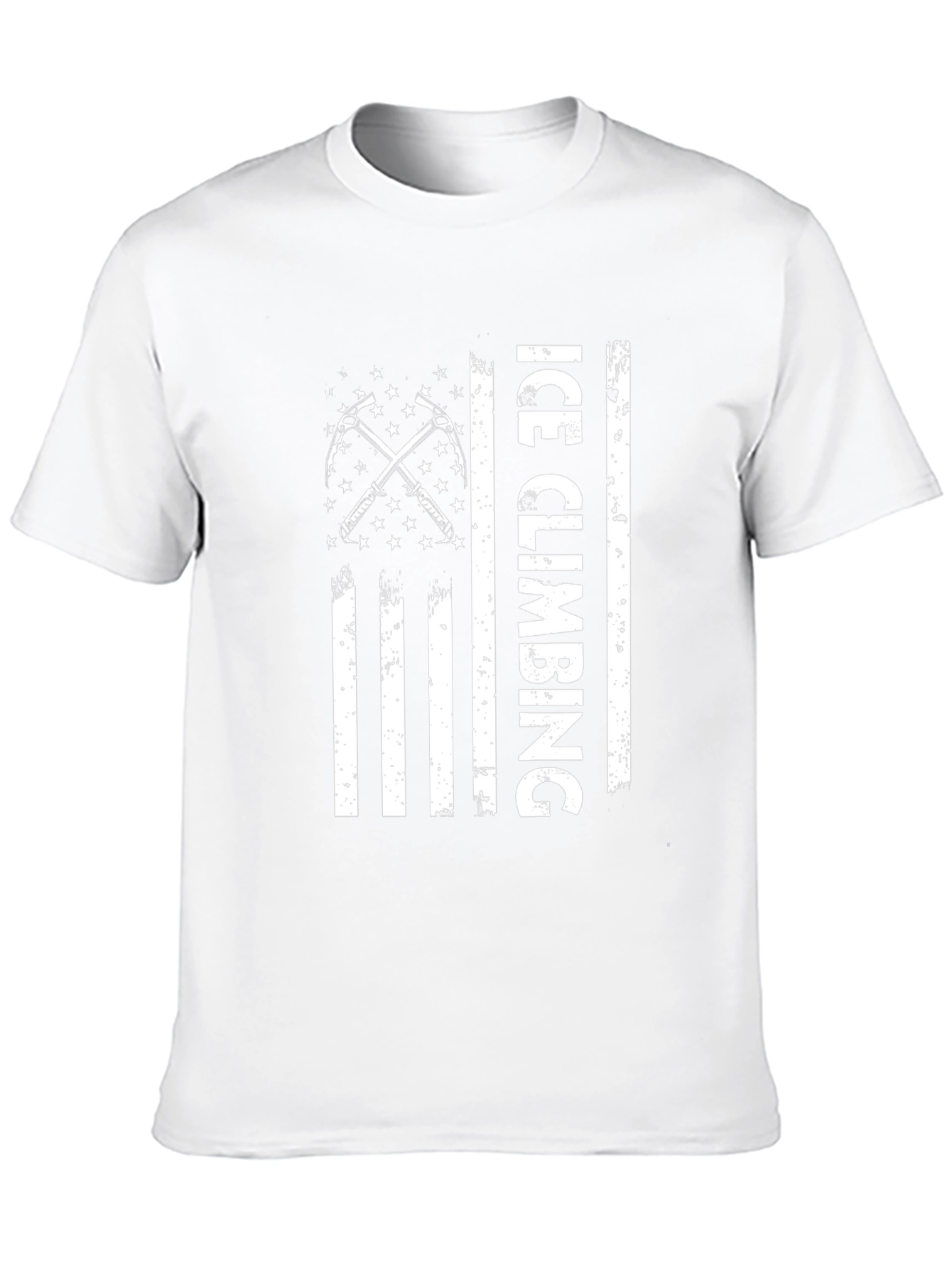 Ice Climbing USA Flag Graphic T-Shirt