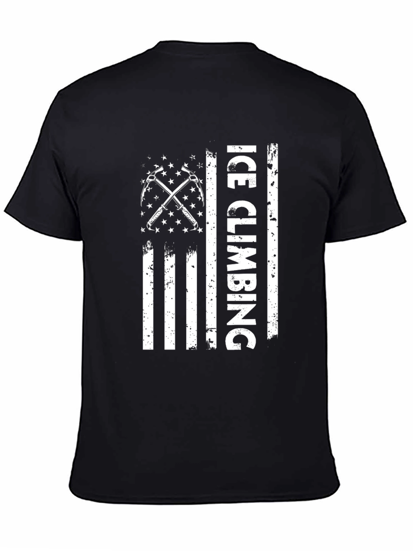 Ice Climbing USA Flag Graphic T-Shirt
