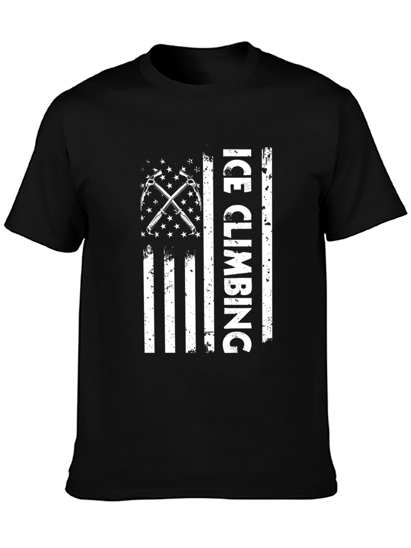 Ice Climbing USA Flag Graphic T-Shirt