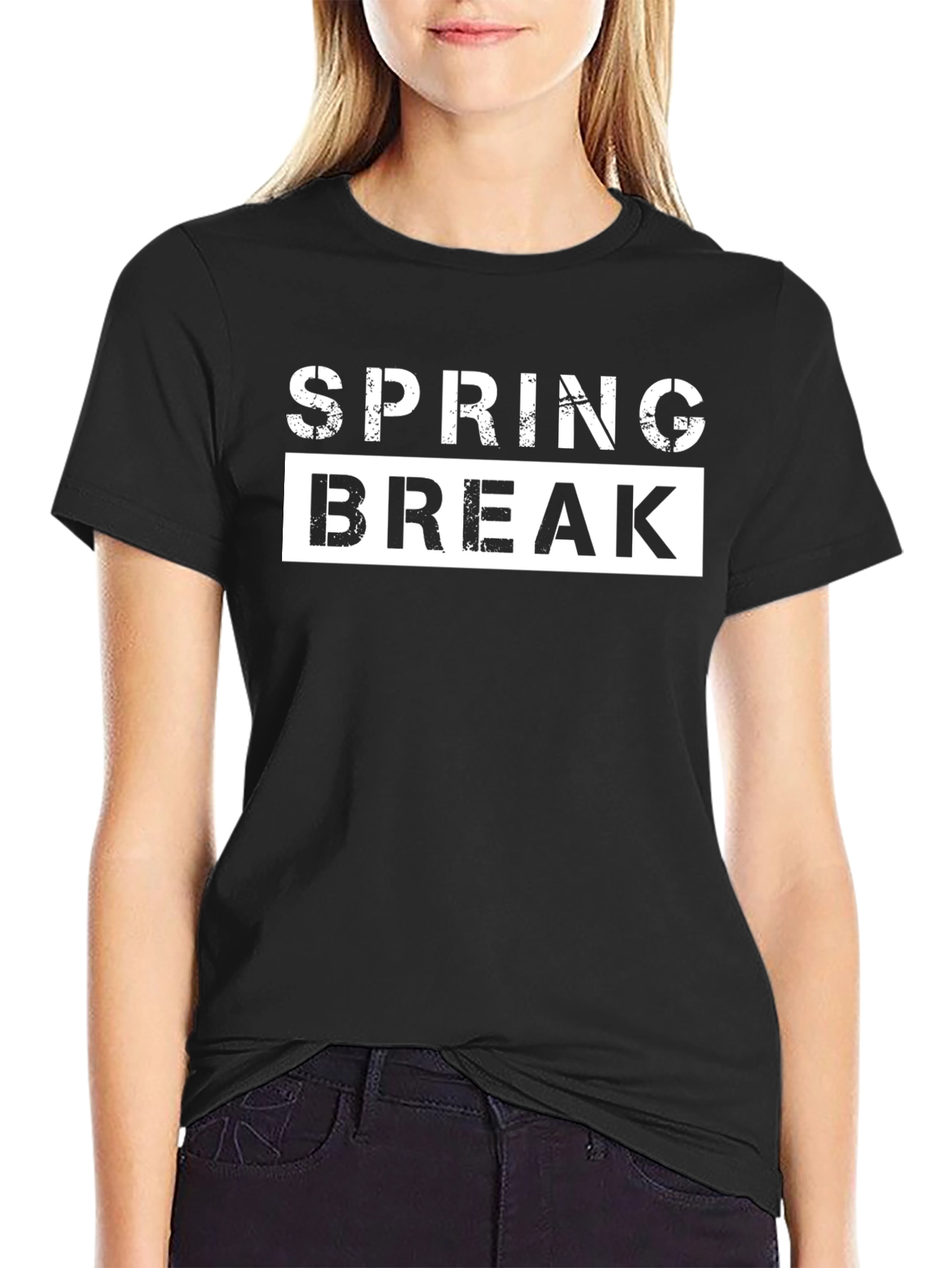 Spring Break Black Graphic Tee Shirt