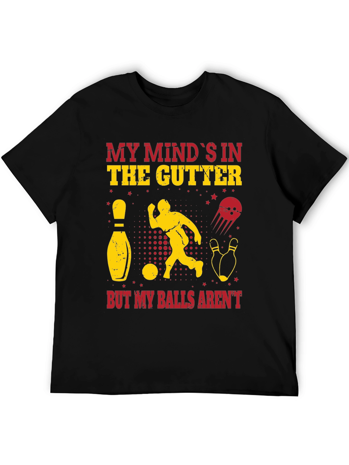 Funny Bowling T-Shirt - My Minds In the Gutter