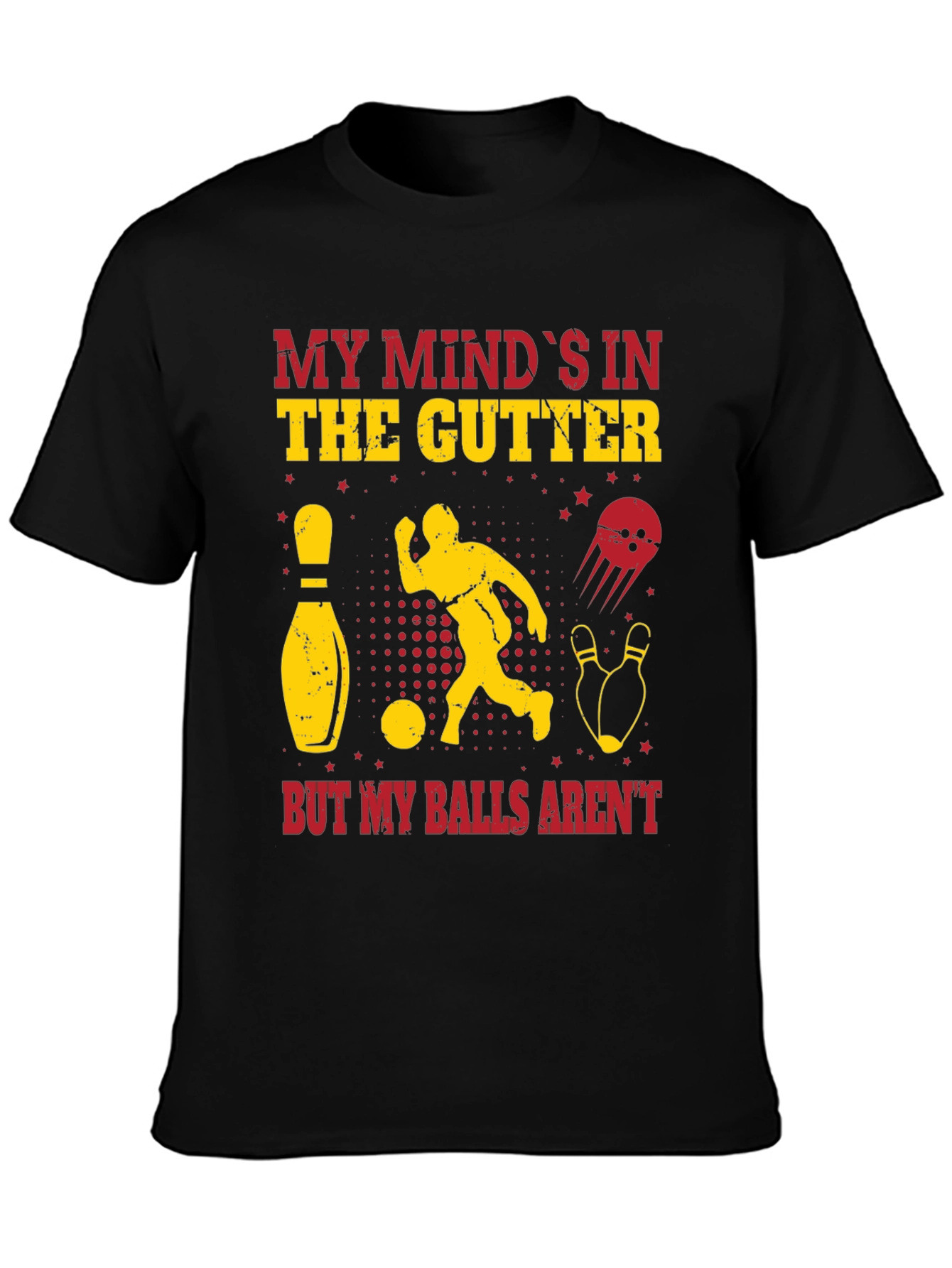 Funny Bowling T-Shirt - My Minds In the Gutter